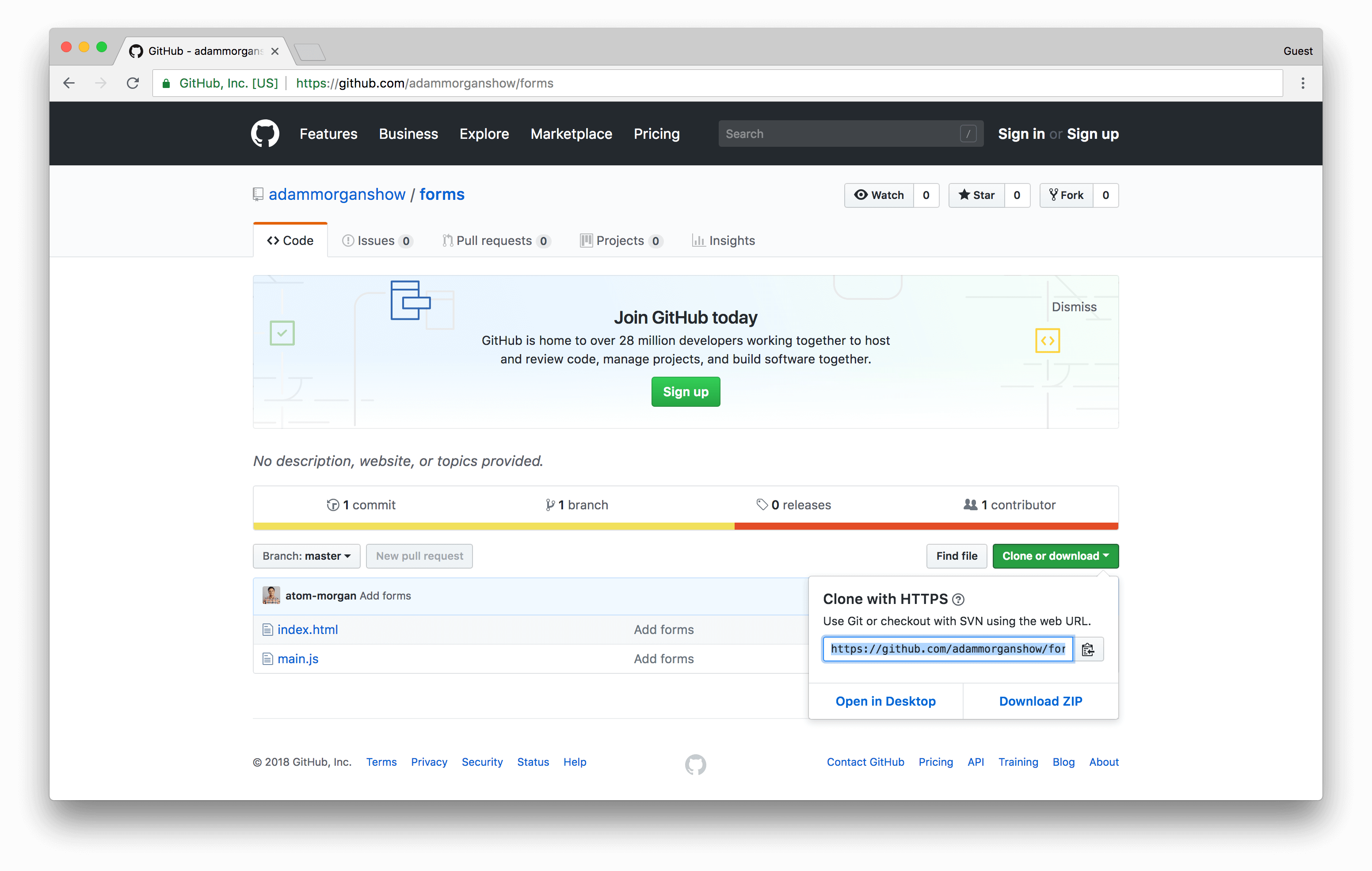 Repository git url