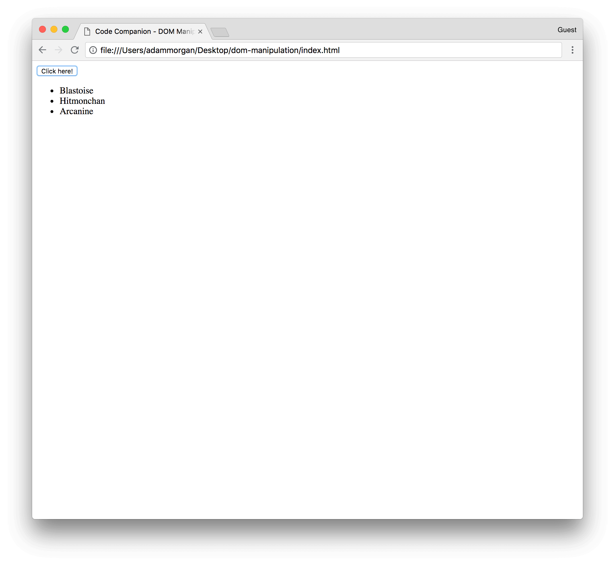Unordered list