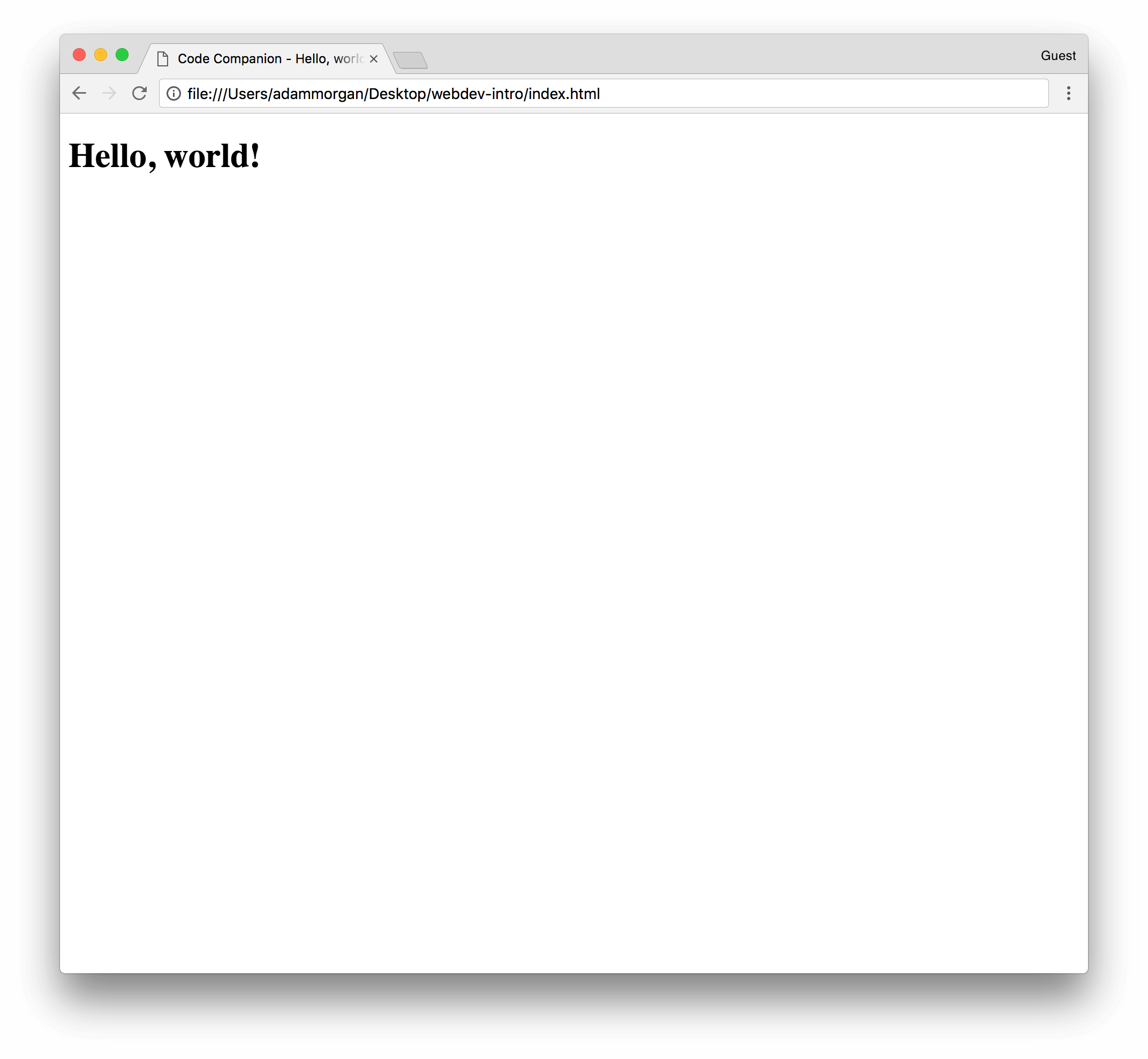 HTML hello world