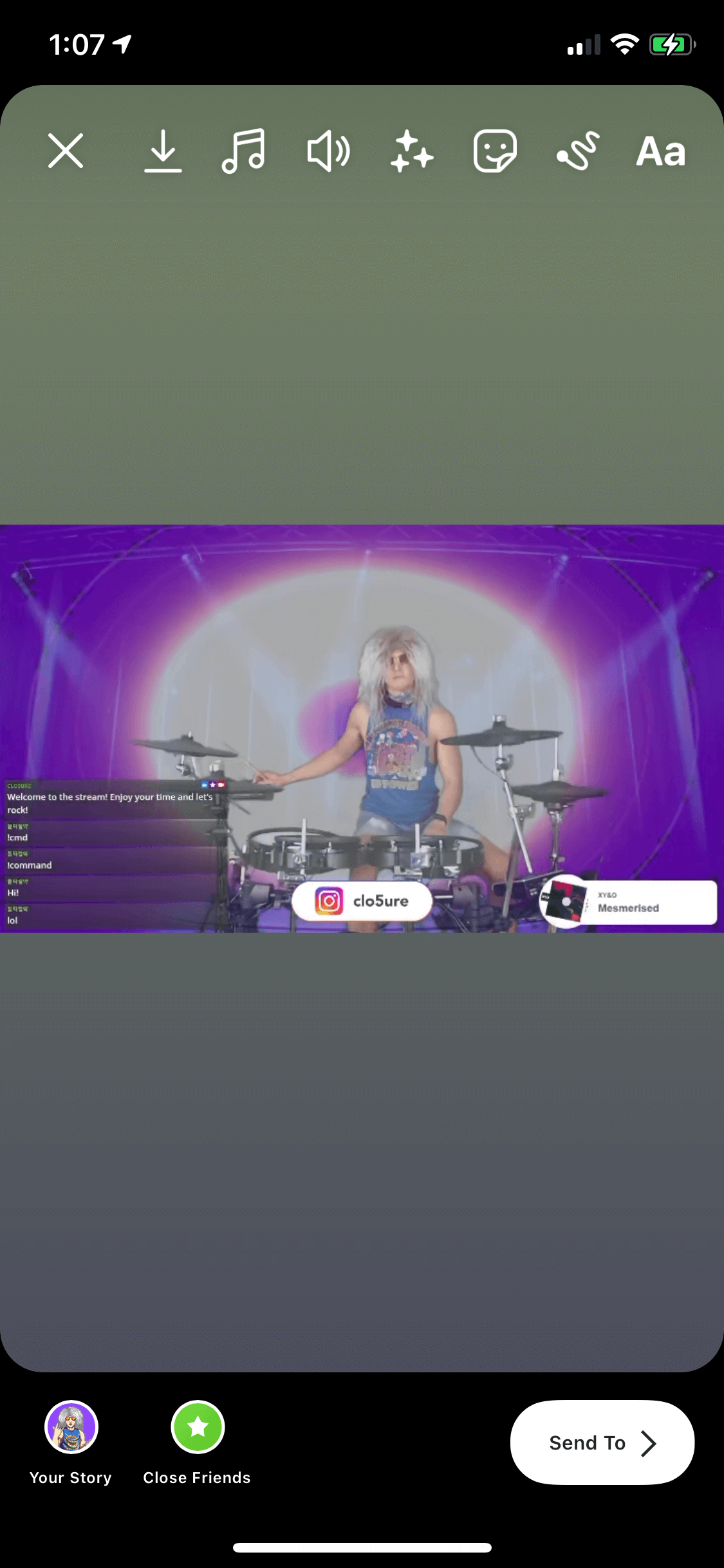 Landscape video in Instagram story