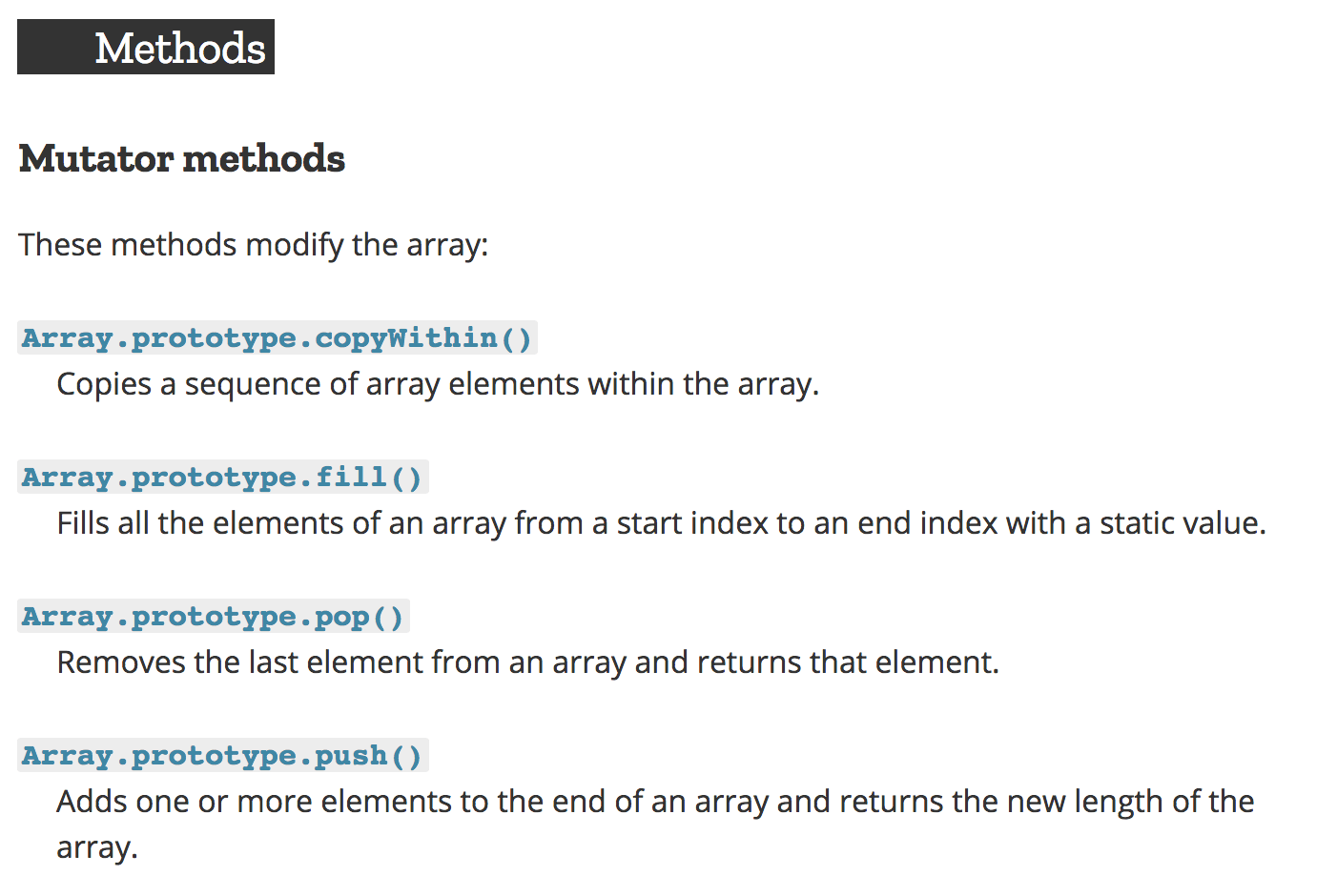 Array methods