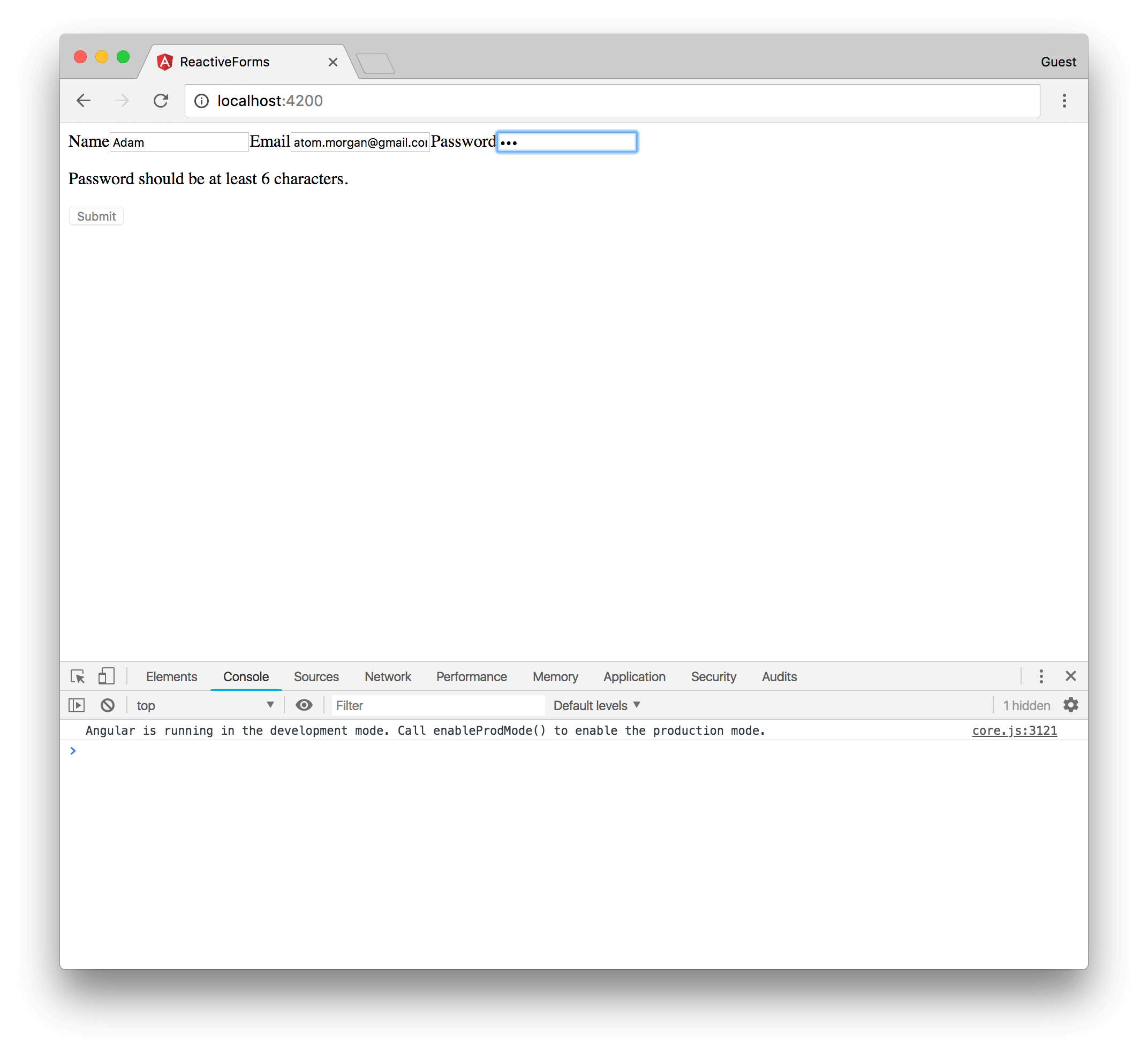 Error messages
