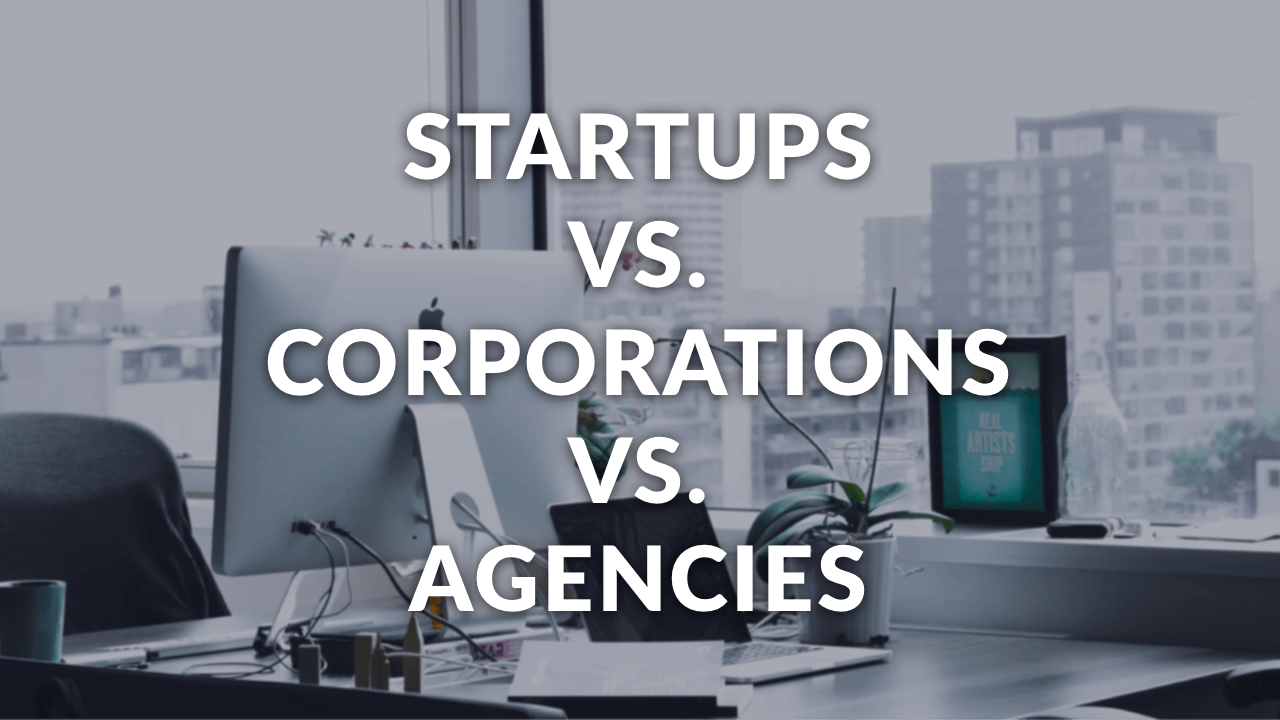 Startups vs. Corporations vs. Agencies: What's Best for You?