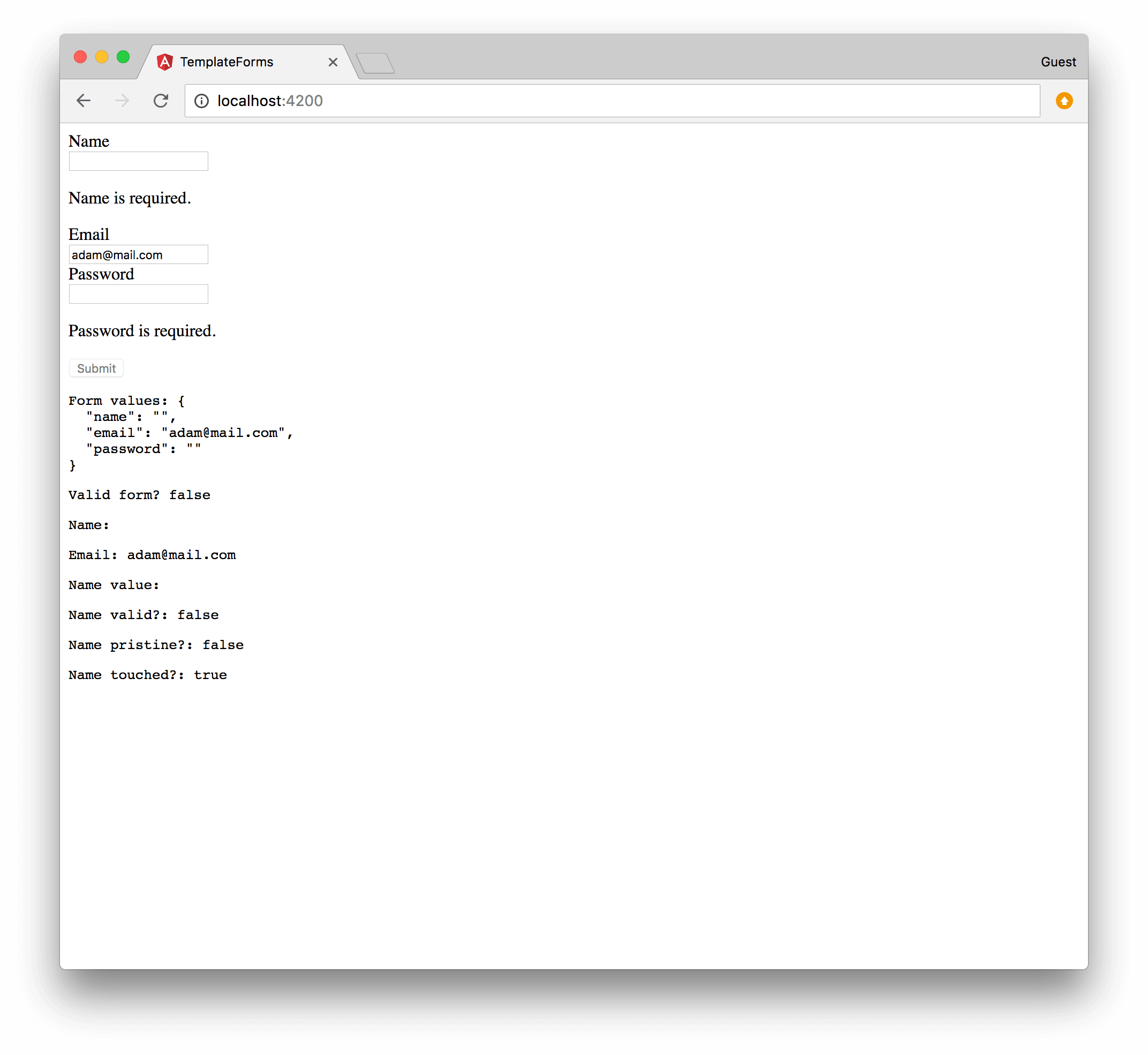 Error messages